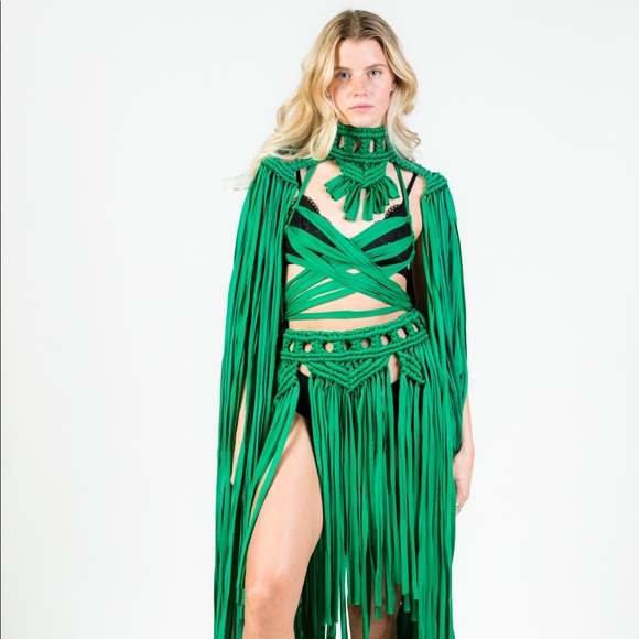 Handmade Macrame Crochet Belly Dancing Festival Dress Theatre - Picture 4 of 16